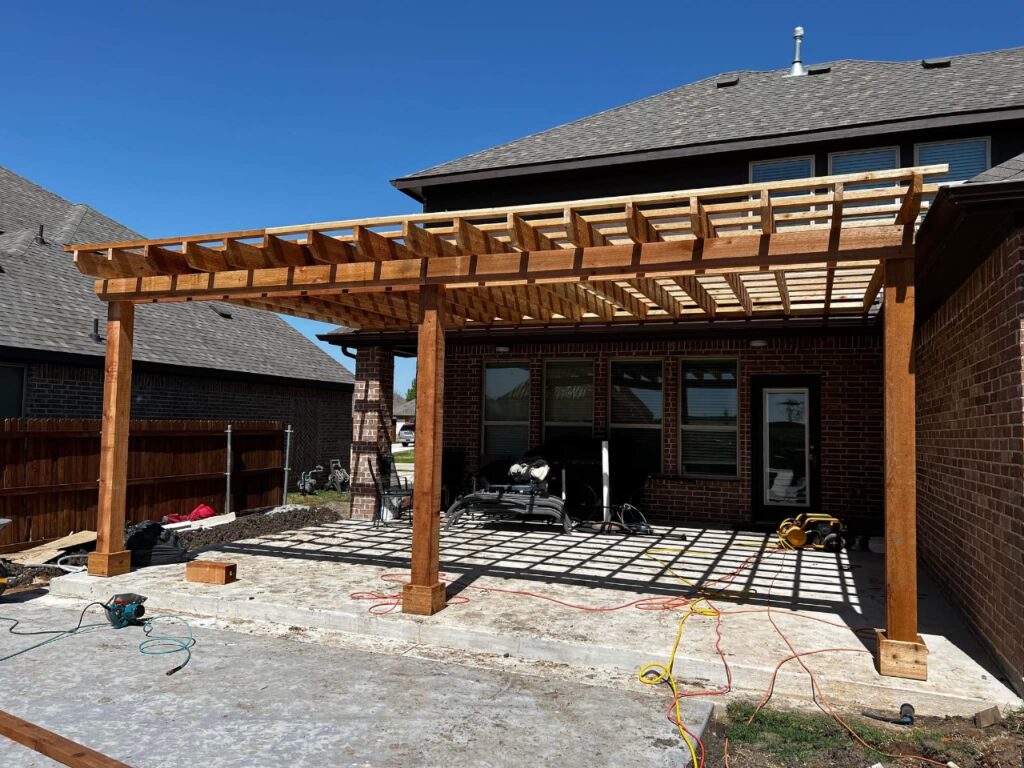 image of a newly installed pergola near dallas tx